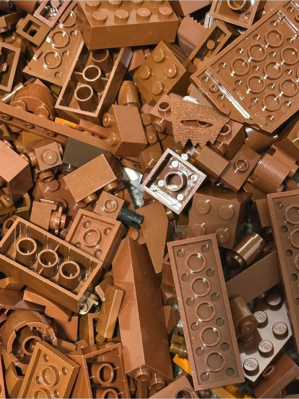 LEGO  Brown and Tan Mix Bricks and Plates over 1lb